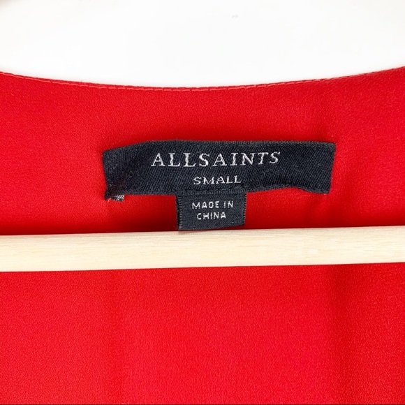 ALLSAINTS Flores Hearts Ruffle Wrap Mini Dress S - Picture 10 of 11